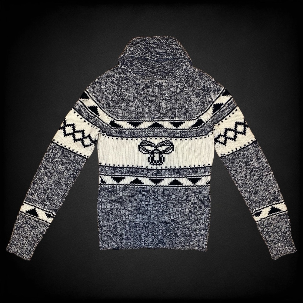 TNA Grey Lambswool Zip Up Sweater - Picture 4 of 9